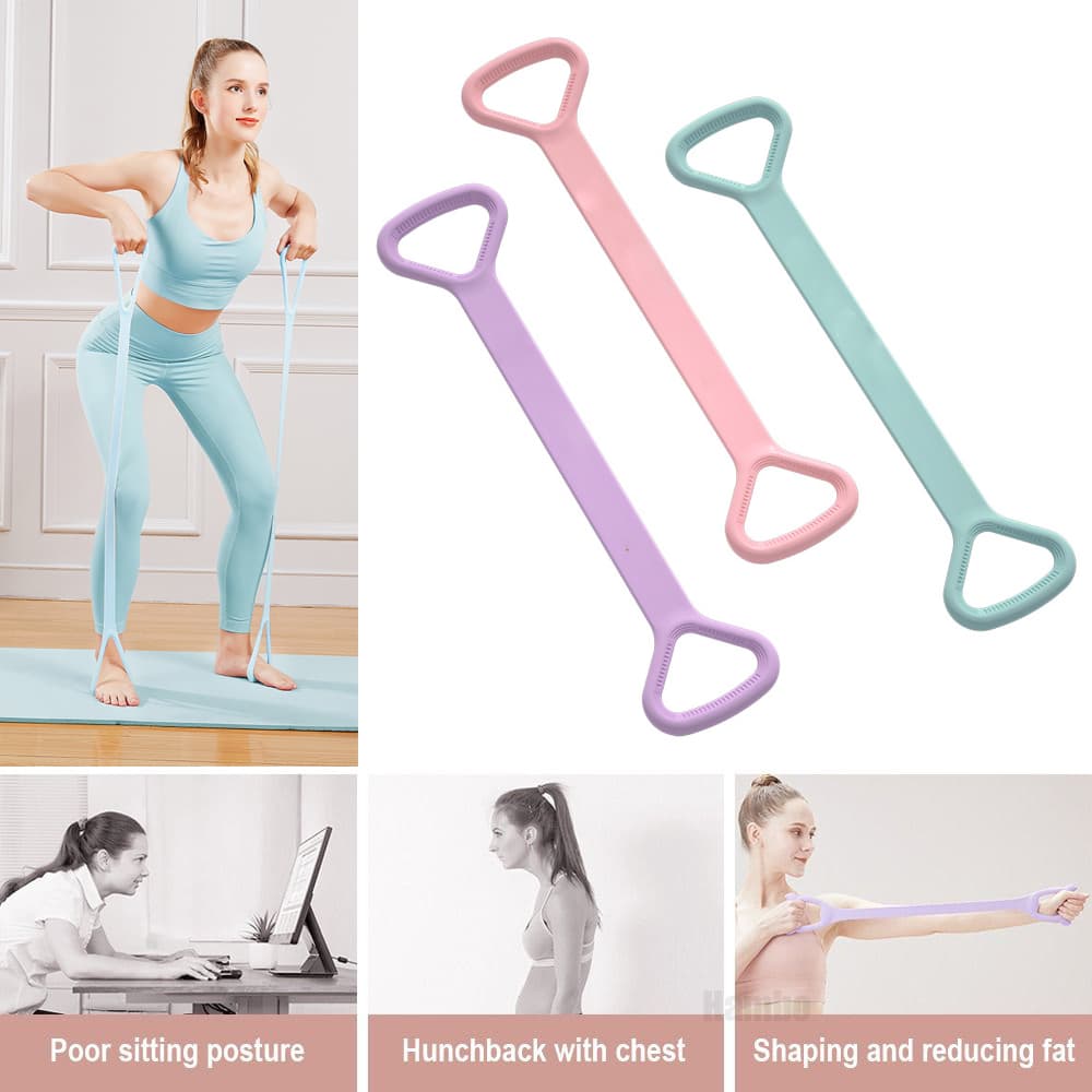 Yoga Fitness Resistance Band, Arm Back Training Elastic Ropes - Pure Barre Workout Chest Arm And Shoulder Stretch Bands Exercise Equipment For Physical Therapy,Yoga,Pilates,Stretching 7