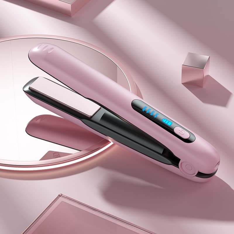 Wireless Hair Straightener Flat Iron Mini 2 IN 1 Roller USB 5000mAh Max 200 Degree Portable Cordless Curler 4 Levels Dry And Wet Uses 4