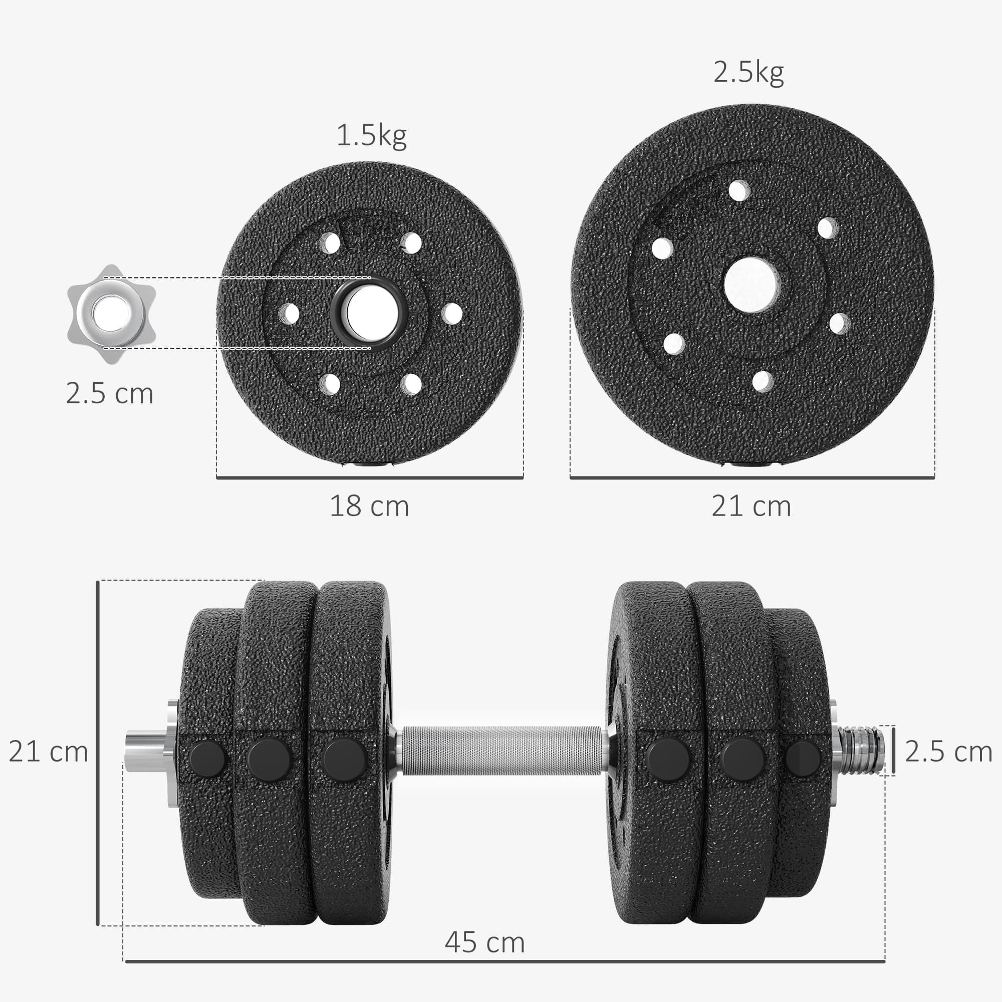 30KG Adjustable Dumbbells Set, Hand Weights Set For Home Gym Weight Lifting Training 4