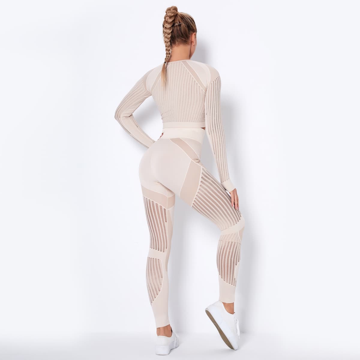 Seamless Knitted Absorbent Yoga Long-Sleeved Suit Yoga Wearsuit 15