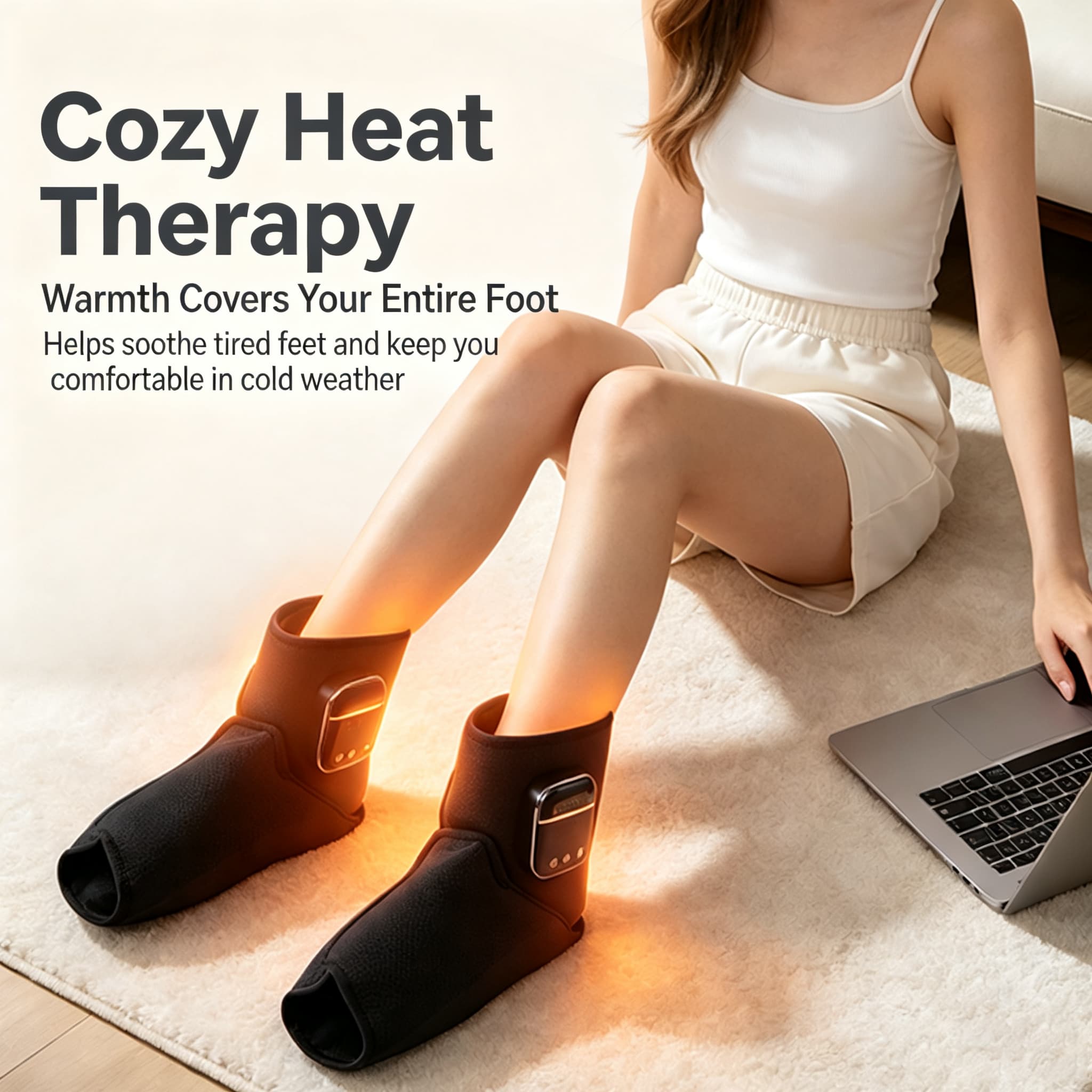 Portable Air Compression Foot Massager With Heat Cordless Foot And Ankle Compression Boots, Recovery For Edema, Plantar Fasciitis, Ideal Gift For Men Women 6