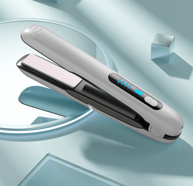 Wireless Hair Straightener Flat Iron Mini 2 IN 1 Roller USB 5000mAh Max 200 Degree Portable Cordless Curler 4 Levels Dry And Wet Uses 5