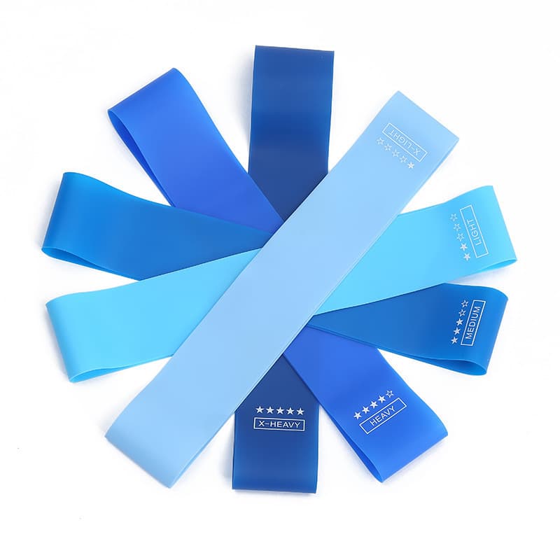 TPE Gradient Blue Yoga Squat Hip Resistance Band 13