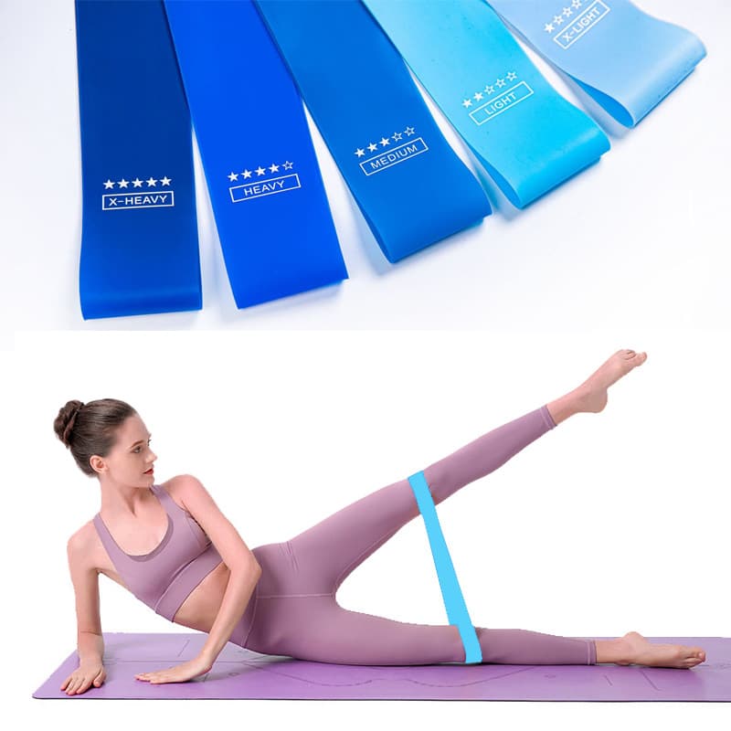 TPE Gradient Blue Yoga Squat Hip Resistance Band 7