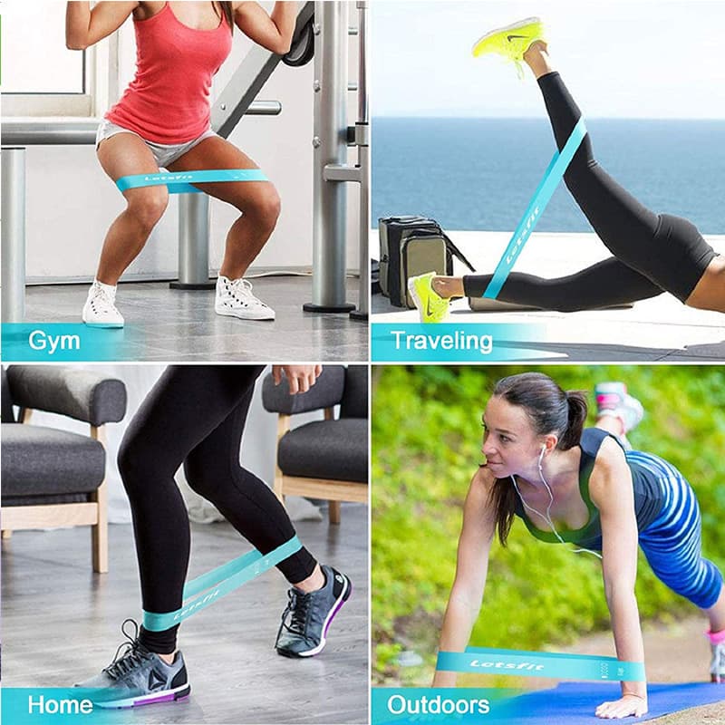 TPE Gradient Blue Yoga Squat Hip Resistance Band 16