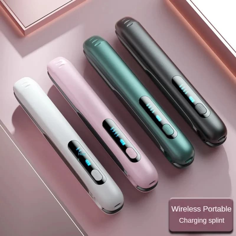 Wireless Hair Straightener Flat Iron Mini 2 IN 1 Roller USB 5000mAh Max 200 Degree Portable Cordless Curler 4 Levels Dry And Wet Uses 10